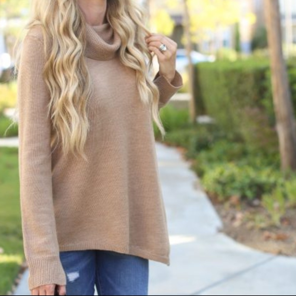 BCBG Waris Camel Turtleneck Sweater